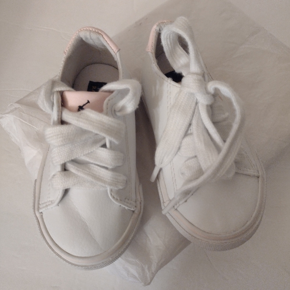 Polo Ralph Lauren white n pink infant sneakers sz 5